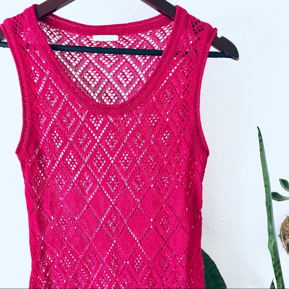 Dark magenta crochet mini dress/tunic - Picture 2 of 8